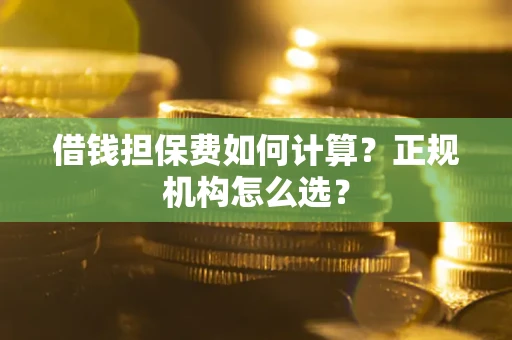 济南借钱担保费如何计算？正规机构怎么选？